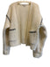 Flat White Size One Size White & Black Polyester Blend Long Sleeve Knit Sweater White & Black / One Size