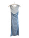 En Elly Size S Light Blue Nylon Tulle Overlay Sleeveless Ruched Midi Dress Light Blue / S