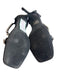 Cathy Din Shoe Size 7.5 Black Sateen Rhinestone Back Zip Open Toe Shoes Black / 7.5