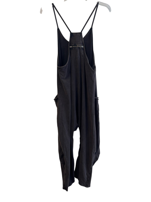 FP Movement Size XS Black Cotton & Elastane Stretch Solid Racerback Jumpsuit Black / XS