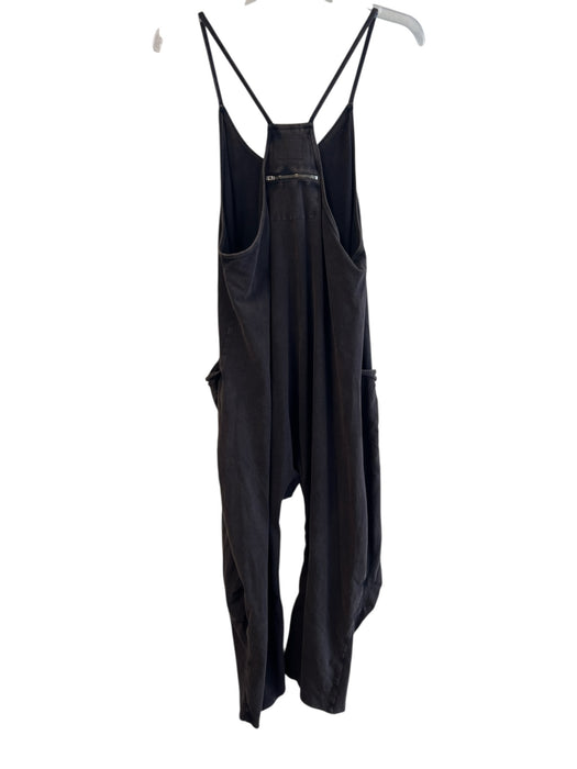 FP Movement Size XS Black Cotton & Elastane Stretch Solid Racerback Jumpsuit Black / XS