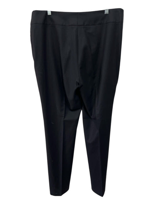 Akris Size 16 Black Wool Blend Side Zip Trouser Straight Leg Pants Black / 16
