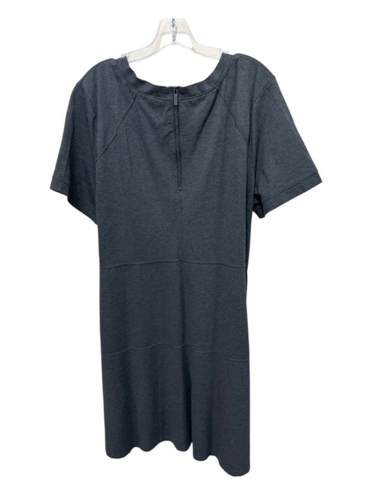 Athleta Size 2X Charcoal Gray Viscose Back Zip Stitching Detail Dress Charcoal Gray / 2X