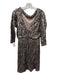 Badgley Mischka Size 10 Taupe Beige Polyester Blend Sequined 3/4 Sleeve Dress Taupe Beige / 10