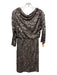 Badgley Mischka Size 10 Taupe Beige Polyester Blend Sequined 3/4 Sleeve Dress Taupe Beige / 10