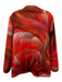 Fenya V. Size M Red Multi Poly Blend Reversible Floral One Button Pockets Jacket Red Multi / M