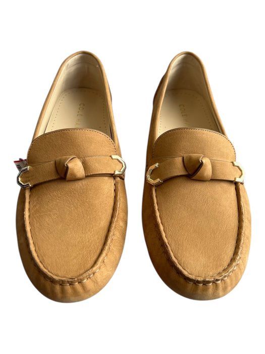 Cole Haan Shoe Size 8.5 Tan Suede Gold Accents Bow Moccasin Loafers Tan / 8.5