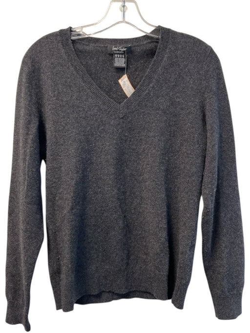 Lord & Taylor Size S Dark Grey Cashmere V Neck Long Sleeve Top Dark Grey / S