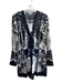 Reiss Size 6 White, Black & Blue Viscose Blend Abstract Print V Neck Romper White, Black & Blue / 6