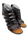 Guiseppe Zanotti Shoe Size 10.5 Black & Tan Leather Stiletto Open Toe Sandals Black & Tan / 10.5