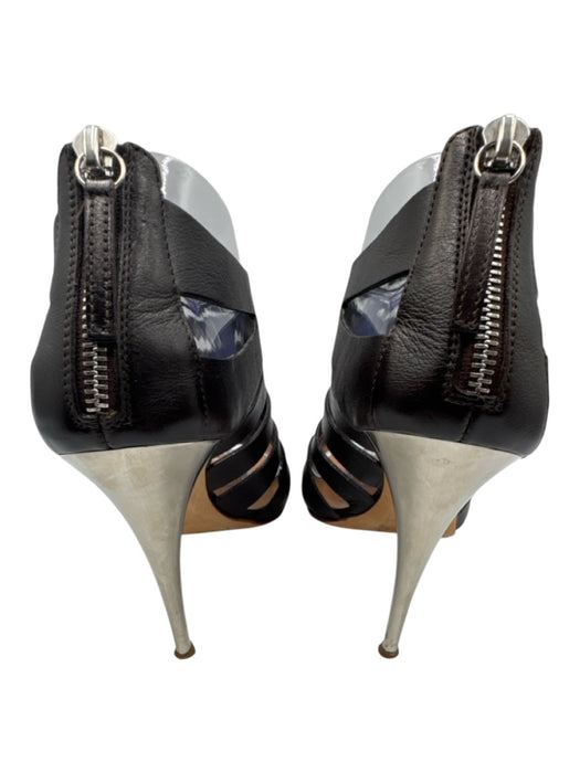 Guiseppe Zanotti Shoe Size 10.5 Black & Tan Leather Stiletto Open Toe Sandals Black & Tan / 10.5