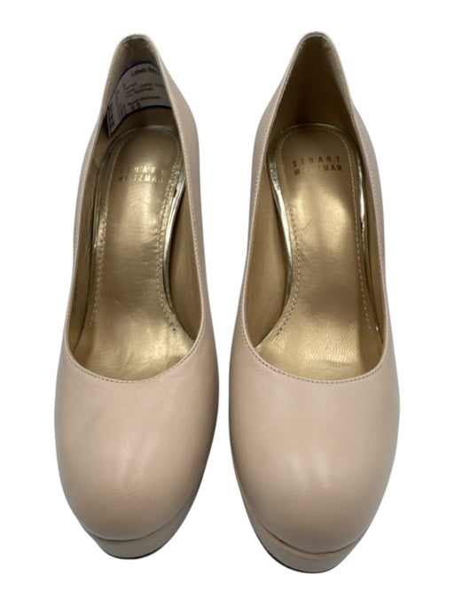 Stuart Weitzman Shoe Size 9.5 Taupe Leather Stiletto Platform Round Toe Pumps Taupe / 9.5