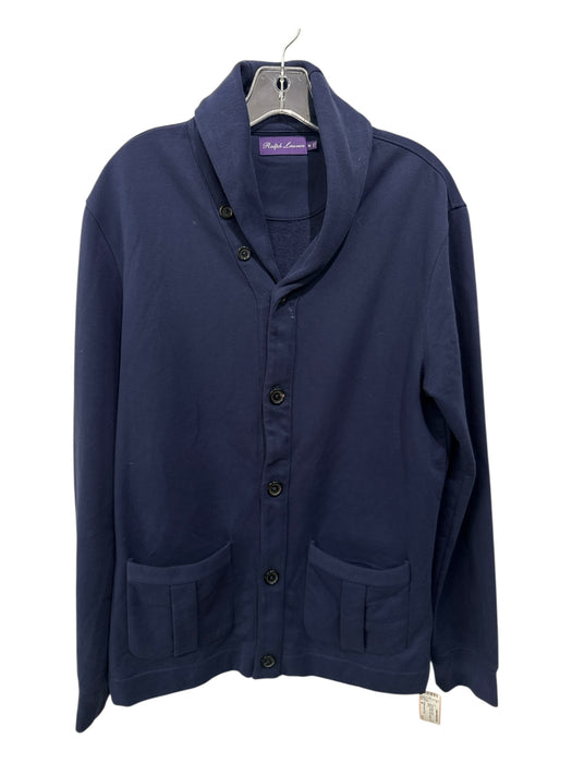 Ralph Lauren Purple Size M Navy Cotton Solid Cardigan Men's Long Sleeve Shirt Navy / M