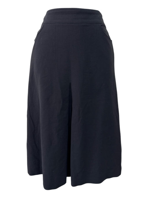 Chanel Size 40 Black Wool Back Zip Pleat Dress Skirt Black / 40