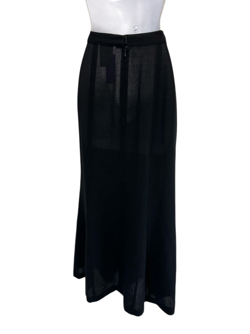 Chanel Size 40 Black Wool Maxi Back Zip Vintage Skirt Black / 40
