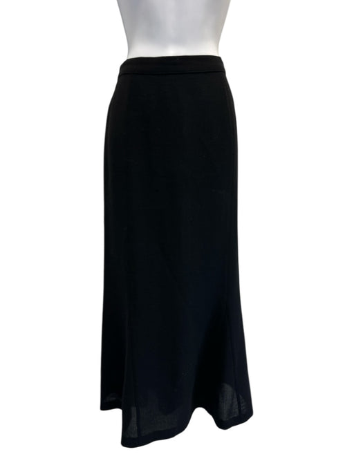 Chanel Size 40 Black Wool Maxi Back Zip Vintage Skirt Black / 40