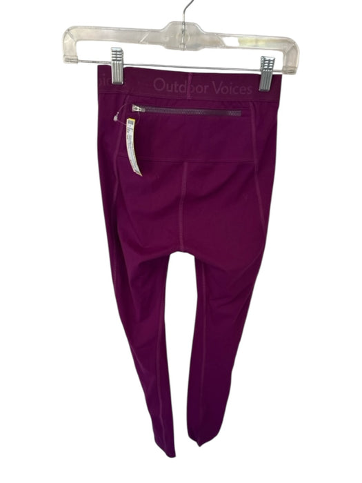 Outdoor Voices Size XS Plum Nylon Blend Elastic Waist Ankle Athletic Leggings Plum / XS