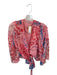 Alice + Olivia Size M Red Pink & Blue Polyester Wrap Long Sleeve V Neck Top Red Pink & Blue / M