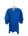 Eltex Size Est L Royal Blue Cotton Embroidered Detail Balloon Sleeve Mini Dress Royal Blue / Est L