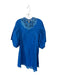 Eltex Size Est L Royal Blue Cotton Embroidered Detail Balloon Sleeve Mini Dress Royal Blue / Est L