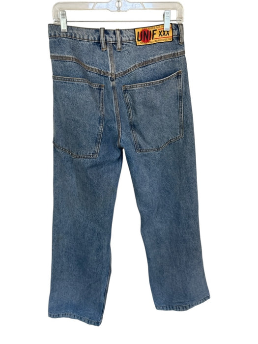 UNIF Size 27 Med Wash Cotton Denim multicolor embellishment Straight Leg Jeans Med Wash / 27