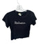 Realisation Size XS Black Cotton Graphic Words Baby Tee Top Black / XS