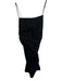 Zara Size M Black Linen Blend Open Back Cross Back Mini Gathered Dress Black / M