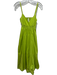 Anthropologie Size S Green Cotton Sleeveless Ruched Back Cut Out Midi Dress Green / S