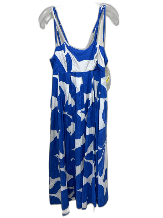 By Anthropologie Size 6 Blue & White Cotton Sleeveless All Over Print Dress Blue & White / 6