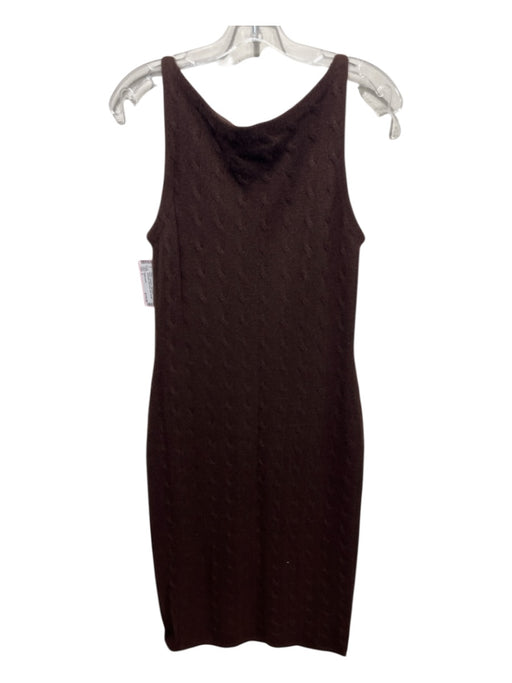 Ralph Lauren Size L Brown Cashmere Cable Knit Sleeveless Wide Neck Maxi Dress Brown / L