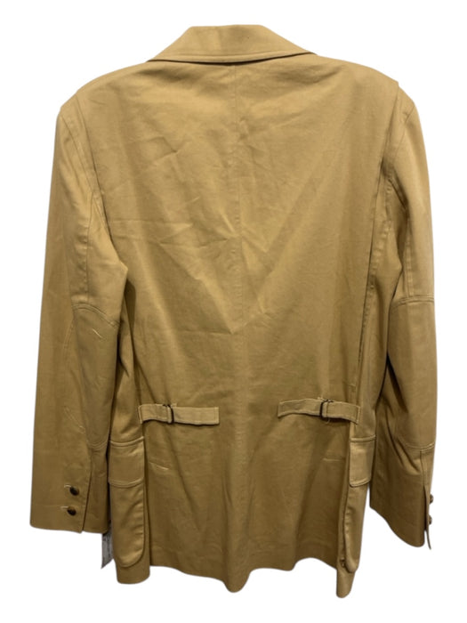 Ralph Size 6 Tan Cotton Blend Tortoise Buttons Patch Pocket Jacket Tan / 6