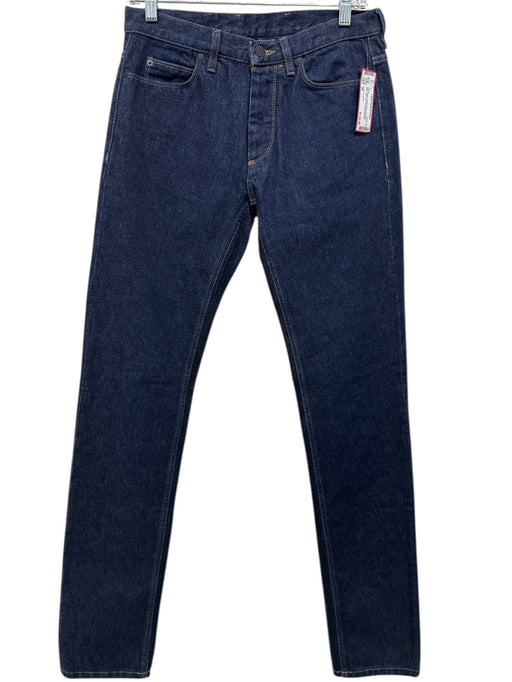 Jeanne Lanvin Size 28 Dark Wash Cotton Denim Contrast Stitch Mid Rise Jeans Dark Wash / 28