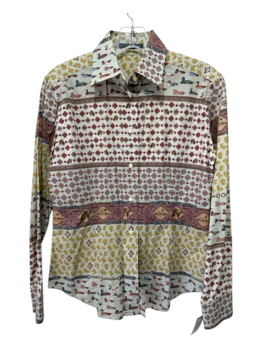 Etro Size S / 42 pale green & multi Cotton Blend paisley & ducks Long Sleeve Top pale green & multi / S / 42