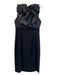 Wayne Clark Size 12 Black Silk Back Zip Round Neck Sleeveless Dress Black / 12