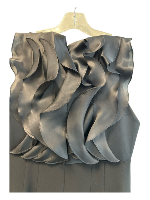 Wayne Clark Size 12 Black Silk Back Zip Round Neck Sleeveless Dress Black / 12