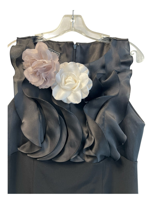 Wayne Clark Size 12 Black Silk Back Zip Round Neck Sleeveless Dress Black / 12