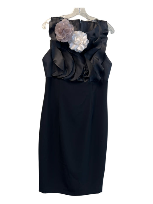 Wayne Clark Size 12 Black Silk Back Zip Round Neck Sleeveless Dress Black / 12