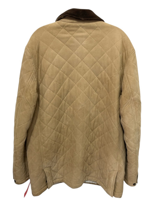 Polo Size M Beige Suede Quilted Snap Buttons Men's Jacket Beige / M