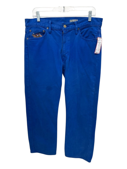 Polo Size 32 Blue Cotton Blend Solid Khakis Men's Pants Blue / 32