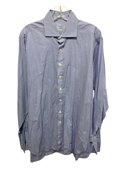 Hackett Size 16.5 Blue & White Cotton Gingham French Cuff Long Sleeve Shirt Blue & White / 16.5