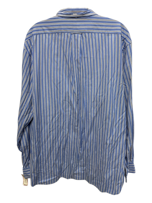 Ralph Lauren Size Est L Blue & White Cotton Striped Button up Long Sleeve Shirt Blue & White / Est L