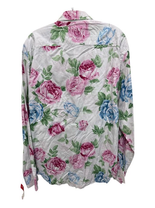 Hartford Size XL White & Multi Cotton Blend Floral Button up Long Sleeve Shirt White & Multi / XL