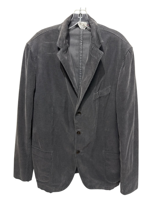Victoire Hommes Gray Cotton Cordouroy 2 Button Men's Blazer Gray / 56