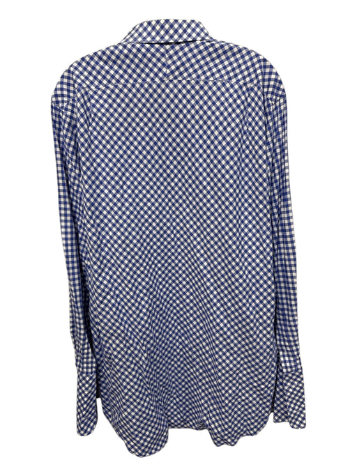 Gieves & Hawkes Size 16.5 Blue & White Cotton Gingham Men's Long Sleeve Shirt Blue & White / 16.5