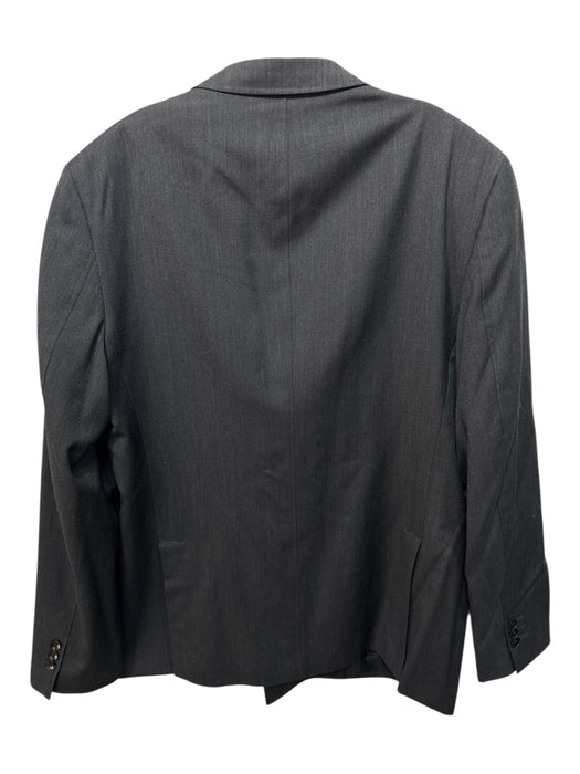 Theory Dark Gray Wool Blend Solid Double Breasted Men's Blazer Dark Gray / 44