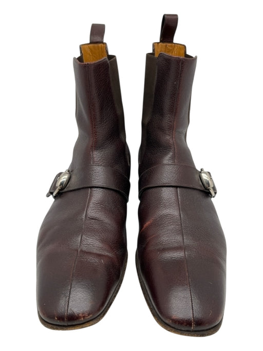 Gucci Shoe Size 11 Dark Brown Leather Solid Strap Boot Men's Shoes Dark Brown / 11