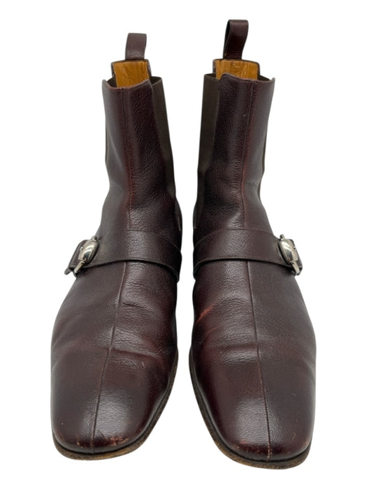 Gucci Shoe Size 11 Dark Brown Leather Solid Strap Boot Men's Shoes Dark Brown / 11