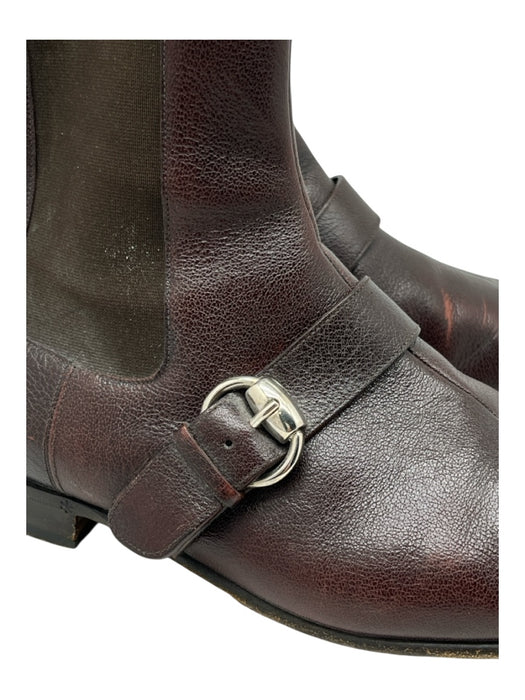 Gucci Shoe Size 11 Dark Brown Leather Solid Strap Boot Men's Shoes Dark Brown / 11