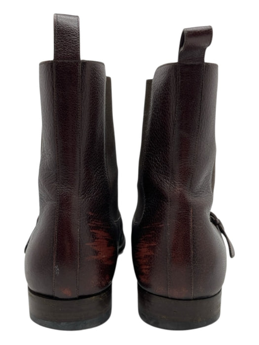 Gucci Shoe Size 11 Dark Brown Leather Solid Strap Boot Men's Shoes Dark Brown / 11