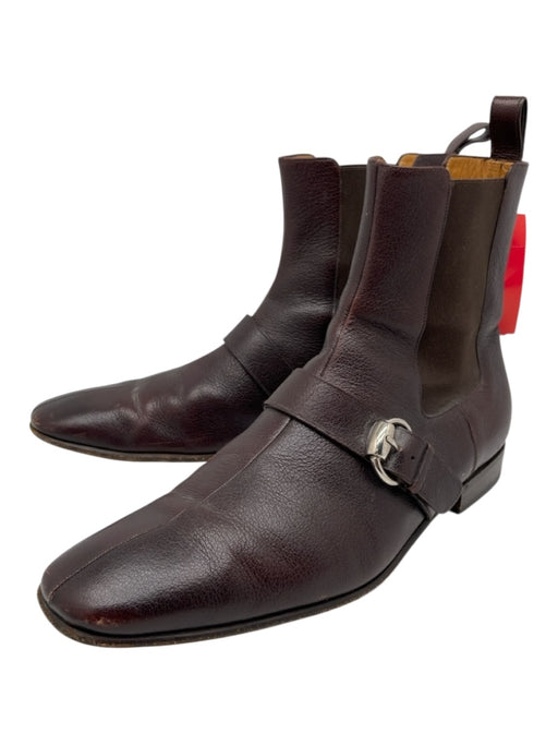Gucci Shoe Size 11 Dark Brown Leather Solid Strap Boot Men's Shoes Dark Brown / 11
